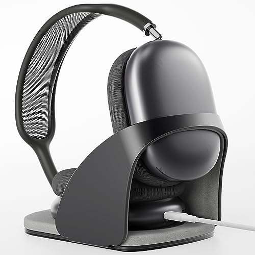 SUPERONE 【Sleep Mode】 Smart Headphone Stand Designed for AirPods Max, Headset Holder with Hibernating Base AirPods Max Stand Aluminum Alloy, Grey