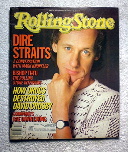 Mark Knopfler - Dire Straits - Rolling Stone Magazine - #461 - November 21, 1985 – Bishop Tutu Interview, How Drugs Destroyed David Crosby, Rae Dawn Chong (Commando) articles