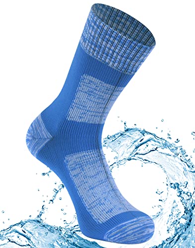 Agdkuvfhd Waterproof Socks for Women, Men Breathable Seamless Anti Blister Neoprene Socks for Hiking in Water & Rainy Muddy Road 1 Pair (Blue, Small)