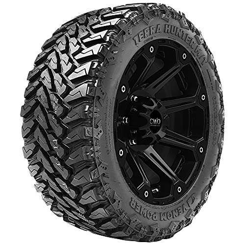 Venom Power Terra Hunter M/T Mud Off-Road Light Truck Radial Tire-35X12.50R20LT 35X12.50X20 35X12.50-20 121Q Load Range E LRE 10-Ply BSW Black Side Wall