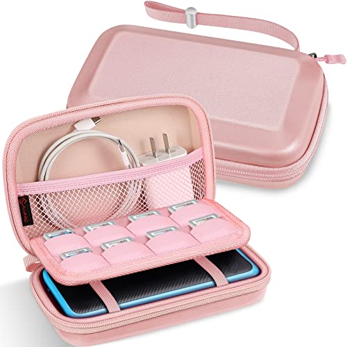 Fintie Carrying Case for Nintendo 2DS XL/New 3DS XL LL, Protective Hard Shell Portable Travel Cover Pouch for New 3DS XL LL/New 2DS XL Console with Slots for Games & Inner Pocket (Rose Gold)