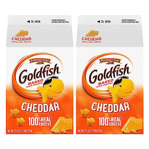 Goldfish Cheddar Crackers, 27.3 oz carton, (Pack of 2)