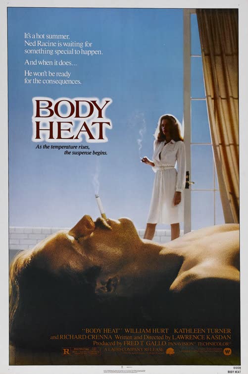 Movie Poster BODY HEAT (1981) Original Authentic 27x41 One Sheet - Single-Sided -FOLDED - William Hurt - Kathleen Turner - Richard Crenna - Ted Danson