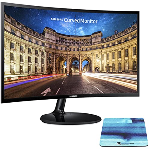 SAMSUNG 27 Inch Curved Computer Monitor, LC27F390FHNXZA LED 60Hz Full HD 1080P Gaming Slim Design for Home &Office, Wholesalehome Mouse Pad Included