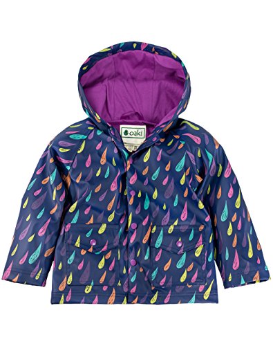 OAKI Children's Rain Jacket, Colorful Raindrops 10