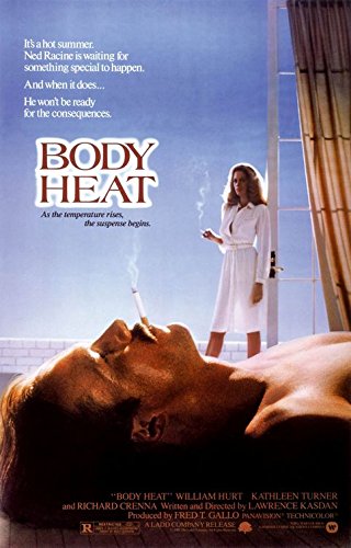 BODY HEAT (1981) Authentic Original Movie Poster - Single-Sided - 27x41 - William Hurt - Kathleen Turner - Richard Crenna - Ted Danson