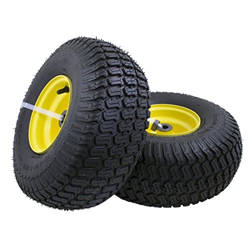 MARASTAR 15x6.00-6 Tire and Wheel Assembly, Replacement Riding Lawn Mower Front Tires Compatible with 100 and 300 Series John Deere Riding Mowers, 2 pack