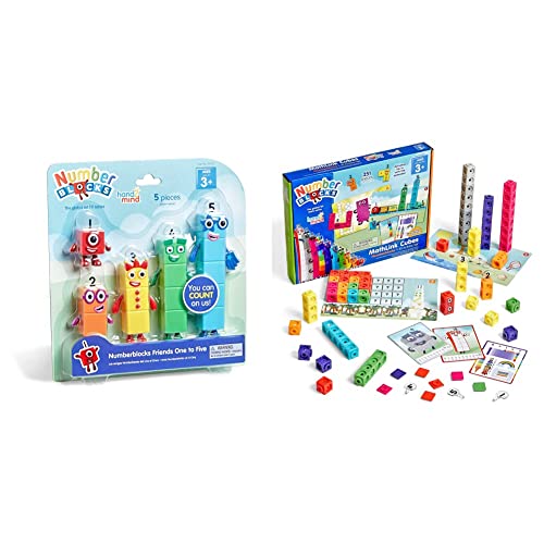 hand2mind Numberblocks Friends One to Five Figures and MathLink Cubes Numberblocks 1-10 Activity Set