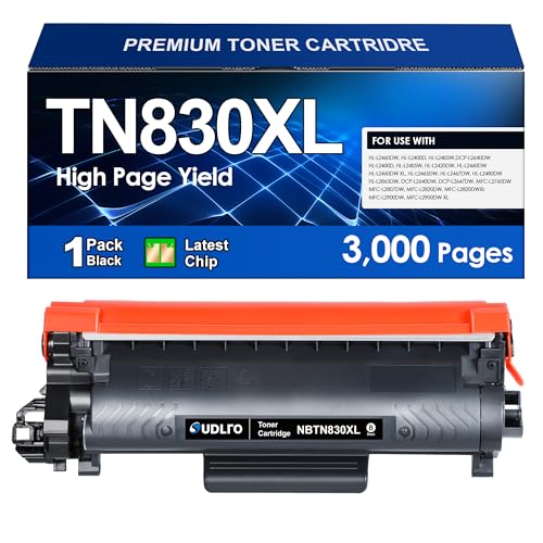 TN830XL Toner Cartridge for Brother Printer - Replacement for Brother TN830 TN-830 TN830XL to use with HL-L2460DW DCP-L2640DW HL-L2405W HL-L2400D HL-L2480DW MFC-L2820DW MFC-L2820DWXL (Black, 1-Pack)