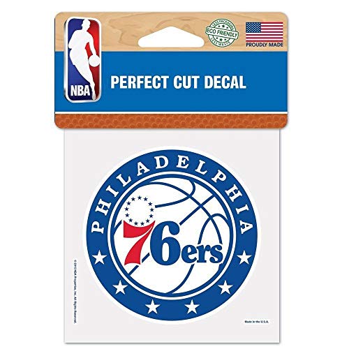 WinCraft NBA Philadelphia 76ers 4x4 Perfect Cut Color Decal, Team Colors, One Size