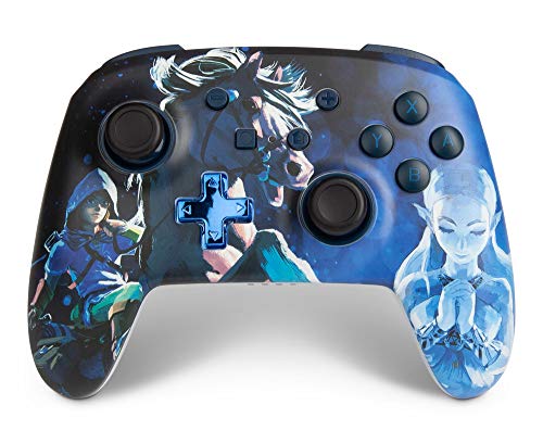 PowerA Enhanced Nintendo Switch Controller Wireless - Zelda Midnight Ride, Legend of Zelda Sworn Protector, tears of the kingdom, Rechargeable Pro Controller for Switch, Immersive Motion Control and Advanced Gaming Buttons