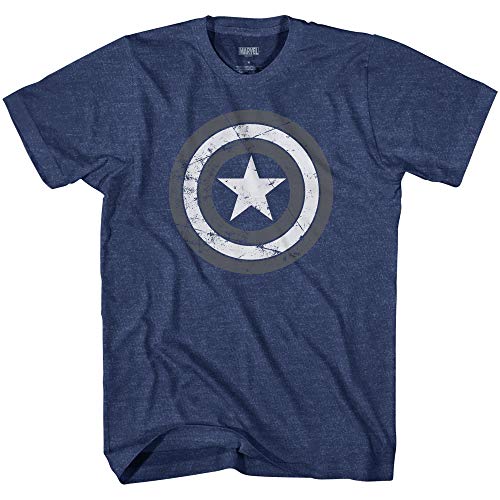 Marvel Captain America Stealth Shield Logo Mens T-Shirt(Navy Heather,XXL)