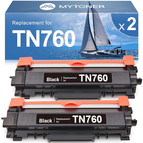 MYTONER TN760 TN-730 Toner Cartridge for Brother Printer Replacement for TN-730 TN-760 Brother Toner Cartridge Black TN730 High Yield MFC-L2690DW MFC-L2710DW MFC-L2717DW HL-L2350DW HL-L2395DW,2-Pack