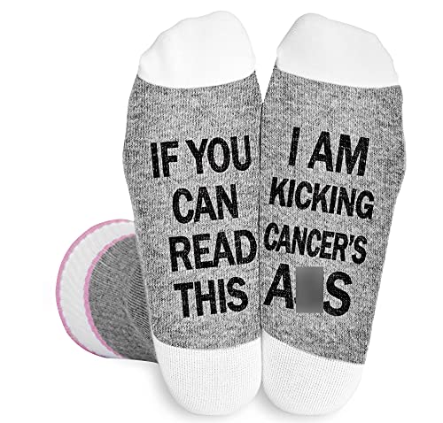 Cancer Socks, Cancer Patients Must Have, Comfort Items For Chemo Patients, Chemotherapy Must Haves For Women, Breast Cancer Gift, If You Can Read This I'm Kicking Cancer Socks.