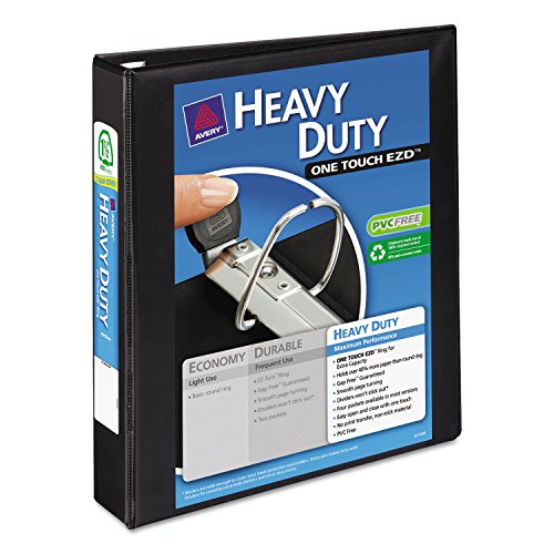 Avery Heavy Duty View 3 Ring Binder, 1.5' One Touch EZD Ring, Holds 8.5' x 11' Paper, 1 Black Binder (79695)
