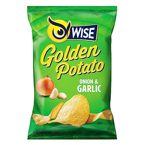 Wise Snacks Onion and Garlic Potato Chips Bulk Snack for Fun and Tasty Snacking 0.75 Ounce 40 Count, Gluten Free, 0g Trans Fat, No Preservatives