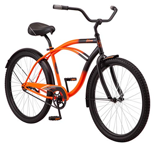 Kulana Lakona Shore Adult Beach Cruiser Bike, 26-Inch Wheels, Single Speed, Orange/Black