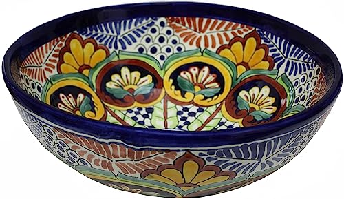 Fine Crafts Imports Greca C Round Ceramic Talavera Vessel Sink