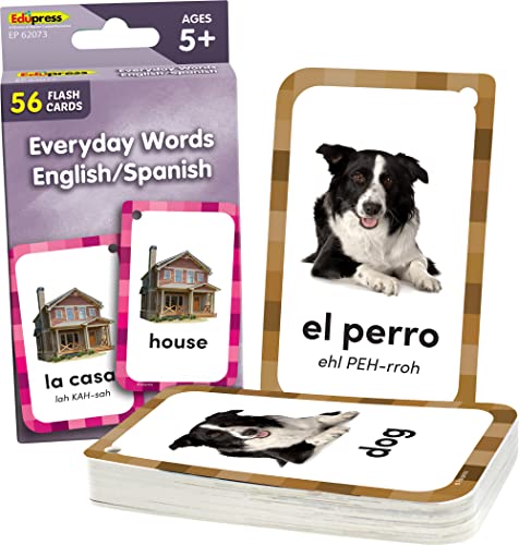 Teacher Created Resources Everyday Words English/Spanish Flash Cards (EP62073), Medium