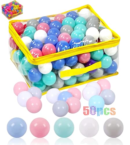 LANGXUN 50pcs Soft Plastic Ball Pit Balls - Plastic Toy Balls for kids - Gift for Baby Toddler Birthday Christmas, Ball Pit Play Tent, Baby Pool Water Toys, Kiddie Pool, Party Decoration