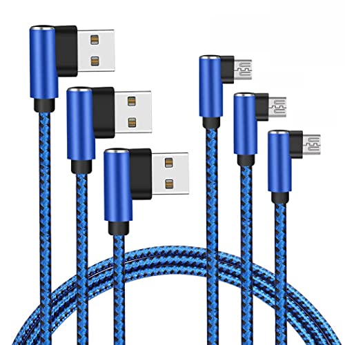 Micro USB Cable, 3 Pack 10ft USB Cable, Android Charger, USB to Micro USB Cable, Android Charger Fast Charging, Phone Charger Android, Android Charging Cable, Android Charger Cord（Blue）