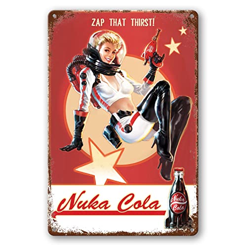 Amdieu Vintage Tin Sign - Nuka Cola Retro Metal Signs Poster Iron Painting Plaque Wall Decor For Bar Home Garage 8×12 Inch