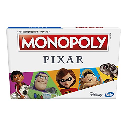 Hasbro Gaming Monopoly: Pixar Edition Board Game for Kids 8 and Up, Buy Locations from Disney and Pixar's Toy Story, The Incredibles, Up, Coco, Lightyear, and More (Amazon Exclusive)