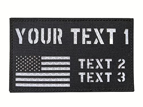 Custom Reflective Laser Cut ID Panel Patch Callsign Patch IR Flag Patch(Black)