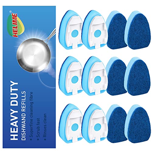 Dishwand Refills Sponges Refill, Dish Wand Replacement Heads, Heavy Duty Scrub Dots Brushes Soap Dispenser, Non Scratch Dispensing Scrubbers, Dishwashing Cleaning Supplies Kitchen Sink Dishwasher Tool