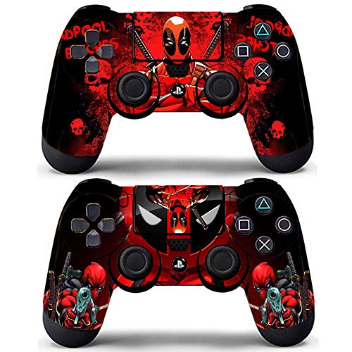 Vanknight Skin Covers Vinyl Stickers Cover DP Red Wrap for PS4 Controller Remote Skin Hero (2 Pack)