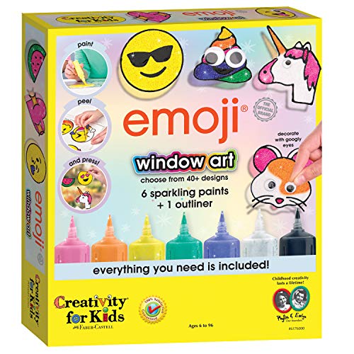 Creativity for Kids Emoji Window Art - Paint Your Own DIY Window Art Craft Kit for Kids, Multi, 1 Count (Pack of 1)