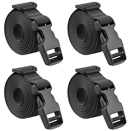 MAGARROW 40' Strap Buckle Packing Straps Adjustable 1-Inch Belt (1' Wide - 40' Long, Black (4 PCS))