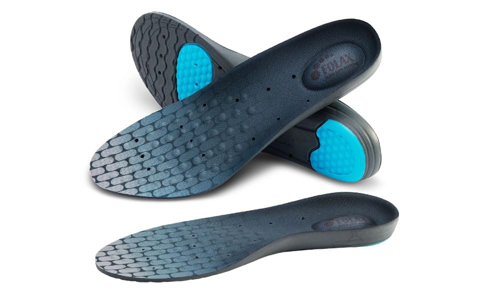 FOLAX Soft Gel Cushion Insoles Walk&Hiking (Large- M: 8-10 1/2, W: 9-11 1/2)-Shock-Absorbing Gel, Arch-Support Orthotics Inserts Air Memory Foam