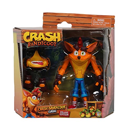 Crash Bandicoot Bandai Deluxe Edition Action Figure | 16.5cm Toy with 16 Points of Articulation and Accessories | Collectable Figures for A Merchandise Collection