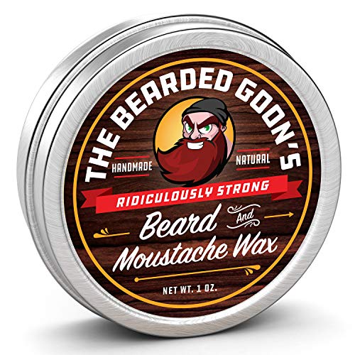 The Bearded Goon Ridiculously Strong Mustache and Beard Wax for Men | All Day Style Control to Tame Facial Hair | All Natural Handlebar Moustache Wax - 1oz (30ml)