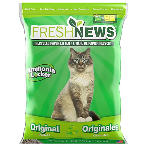 Fresh News Recycled Paper, Original Pellet Cat Litter, 25 Pound
