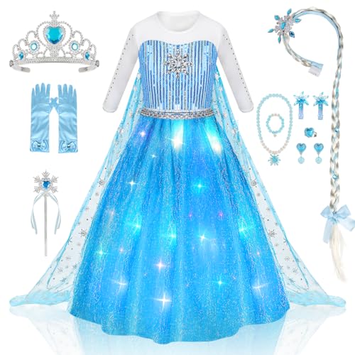 Meland Princess Dresses for Girls - Princess Costume for Girls Pretend Play, Dress Up Clothes for Girls Age 3-8 Year Old (7-8 Years)