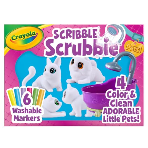 Crayola Scribble Scrubbie Pets Tub Set, Washable Pet Care Toy, Animal Toys for Girls & Boys, Arts & Crafts, Gifts for Kids, 3+