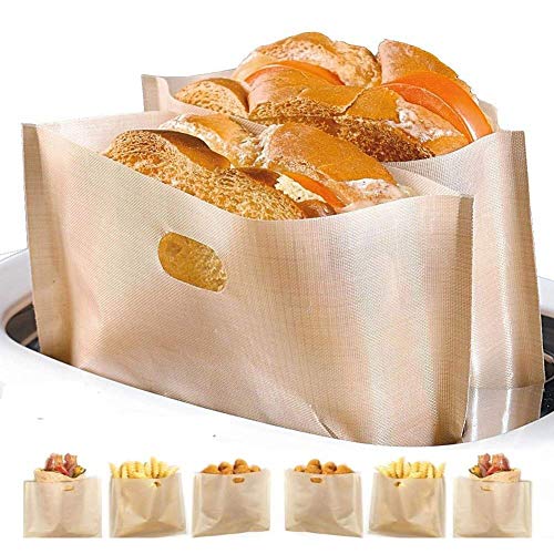 Non Stick Toaster Bags Reusable and Heat Resistant Easy to Clean,Perfect for Grilled Cheese Sandwiches (4)