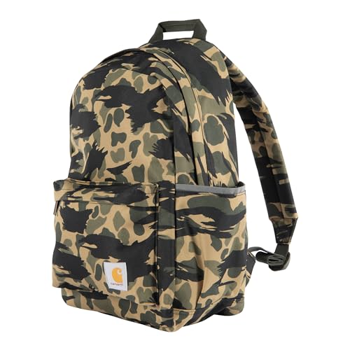 Carhartt 21L, Durable Water-Resistant Pack with Laptop Sleeve, Classic Backpack (Blind Duck Camo), One Size