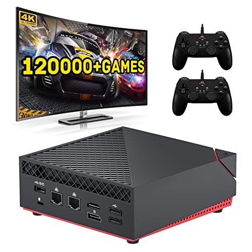 Kinhank Mini PC Game Box, Super Console X PC Chili Video Games Console Built in 120000+Games, AMD Ryzen 5 4500U, Win11Pro & Batocera 33 System in 1, 16G DDR4 RAM