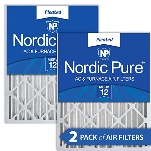 Nordic Pure 20x25x4 (19_1/2 x 24_1/2 x 3_5/8) Pleated MERV 12 Air Filters 2 Pack