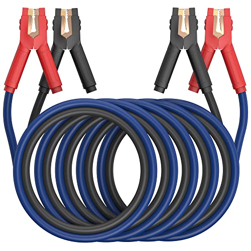 EXTRESPO Heavy Duty Jumper Cables, 0 Gauge 25 Feet 1000Amp Booster Cables, UL Listed Cables for 12V & 24V Cars, SUVs and Trucks, Jumper Cables Kit with Carry Bag, Gloves, Brushes (0 Gauge 25 Feet)…