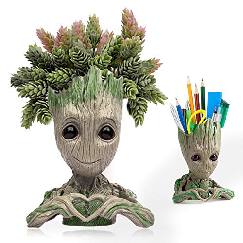 Abomet Groot Planter,Baby Groot Flower Pot 6 * 4 inch Succulent Planter for Indoor Plants Garden Decor Desktop,Groot Pencil Pen Holder for Kids Toy Gifts