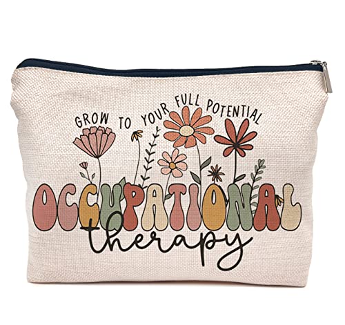 IWXYI Occupational Therapy Gifts,Boho Therapist Occupational Therapy Makeup Bag Make up Bag Zipper Pouch Travel Toiletry,Therapist Gifts,Ot Gifts,Gifts For Occupational Therapy