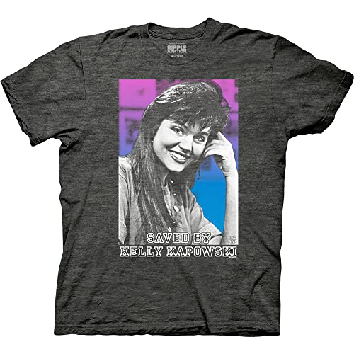 Ripple Junction Saved by The Bell Kelly Kapowski Adult Crew Neck T-Shirt Medium Heather Charcoal