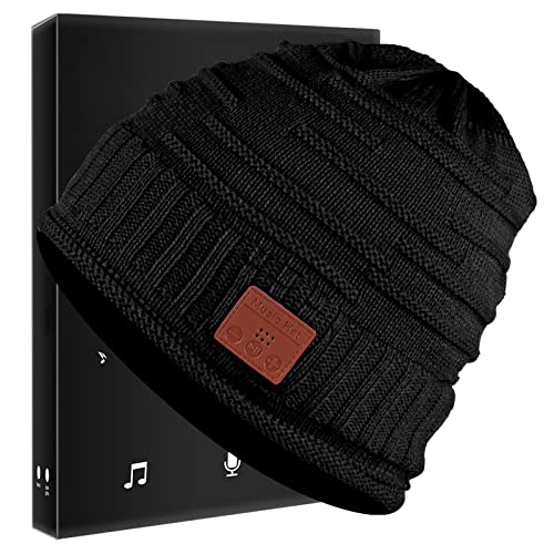 SMINIKER Wireless Beanie Hat Musical Hat for Outdoor Sports for Teenagers Men and Women(Black)