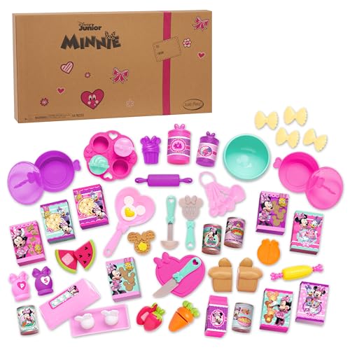 Disney Junior Minnie Mouse Bow-Tique Bowtastic Kitchen Accessory Set, Over Fifty Piece Play Food and Utensils, Frustration Free Packaging, Kids Toys for Ages 3 Up by Just Play