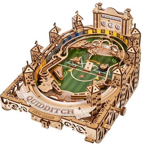 UGEARS Harry Potter Quidditch Pinball Machine - Wooden Models to Build for Adults with Engaging Gameplay - Wooden Pinball Machine Experience in 3D Puzzle Design - Ideal for Wooden Model Kits Fans
