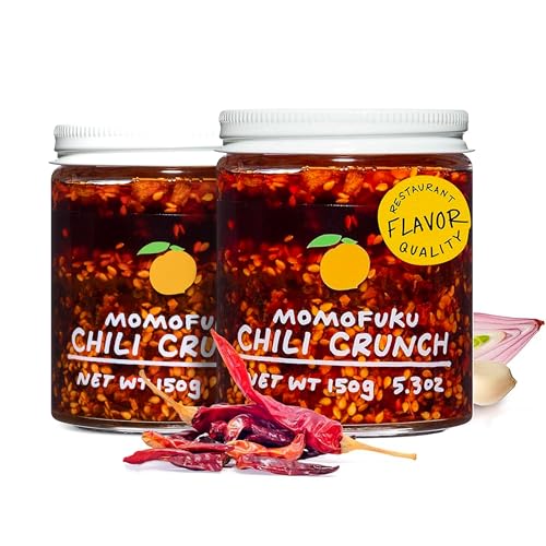 Momofuku Chili Crunch by David Chang, (5.3 Ounces), Chili Oil with Crunchy Garlic and Shallots, Spicy Chili Crisp, 2 Pack